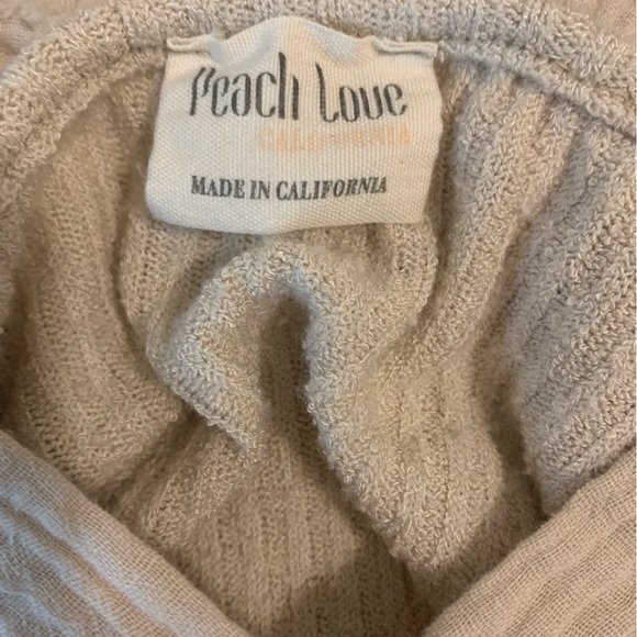 NWOT Peach Love Cream Colored Distressed Gauze Tank Top - Picture 5 of 6